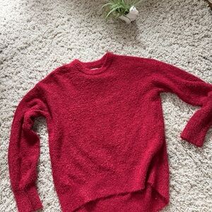 Old Navy Vibrant fuzzy cute spring adorable Red Crew Neck Sweater